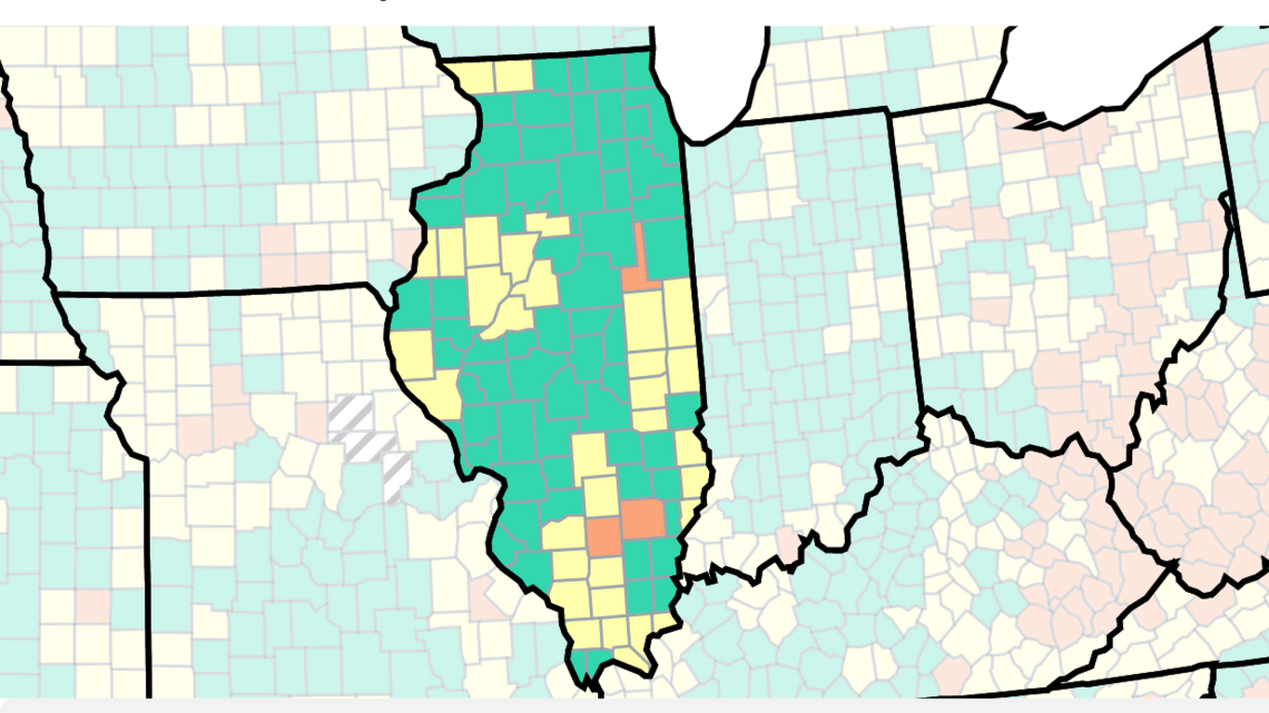 Illinois counties at high COVID community level drop from 20 to 3. See latest data
