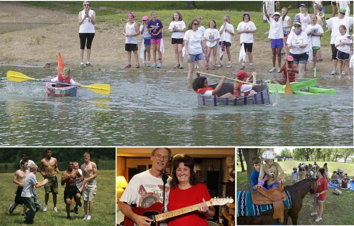 Property owned by George E. Hilgard American Legion Post 58, also known as Freedom Farm, in rural Freeburg, was once a community hot spot. Pictured here are activities related to, clockwise from top, a Girl Scout camp in 2015, a Girl Scout camp in 2008, a country music festival in 2013 and a pre-boot-camp gathering for U.S. Navy recruits in 2007.