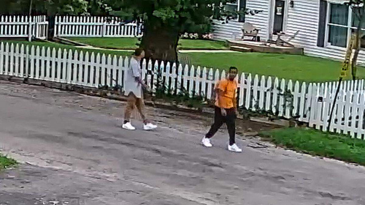 Surveillance footage of the two men wanted in a string of home burglaries outside of Belleville