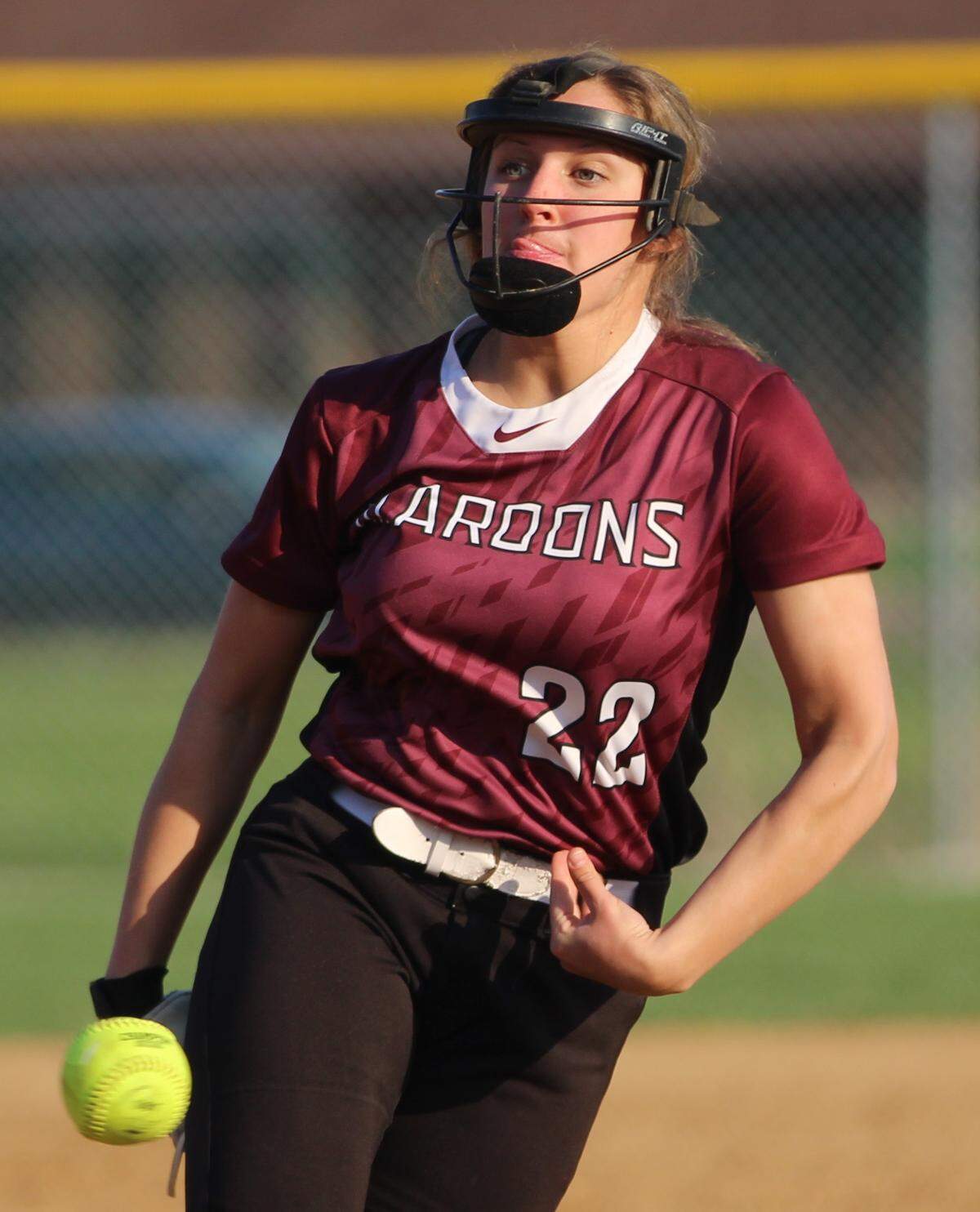 Belleville West pitcher Mackenzie Skaer delivers a pitch Tuesday against Belleville East at Rita Menke Field.