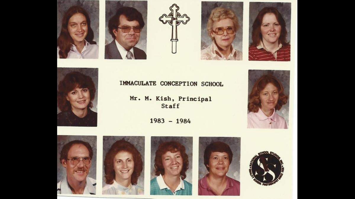 Michael Kish, principal at Immaculate Conception Catholic School in Columbia, is pictured at top, second from left, in the 1983-84 yearbook.