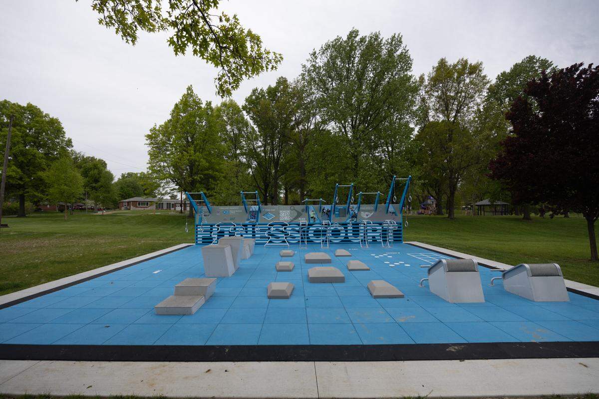 A new fitness court opened in November in Bellevue Park in Belleville.