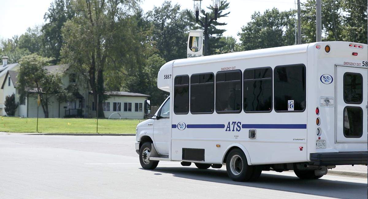 ATS bus near the Scheel street Metro Link Station in Belleville.