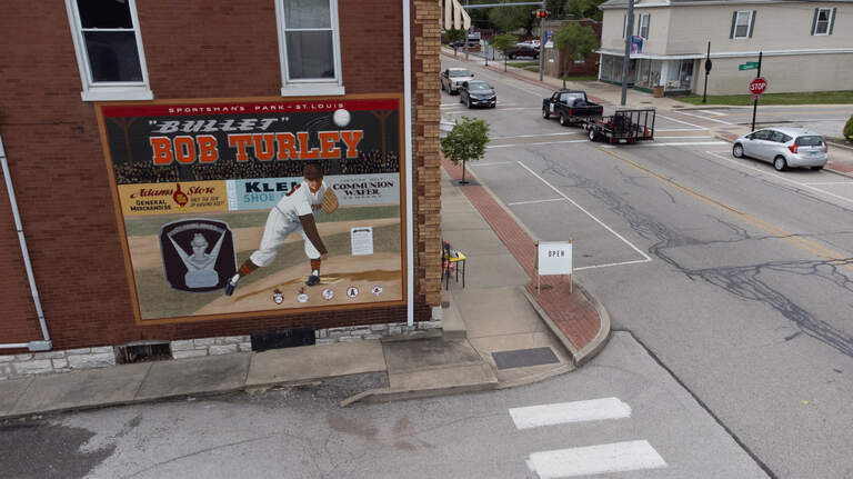 Who was ‘Bullet’ Bob Turley and why is he painted on the side of a metro-east building?