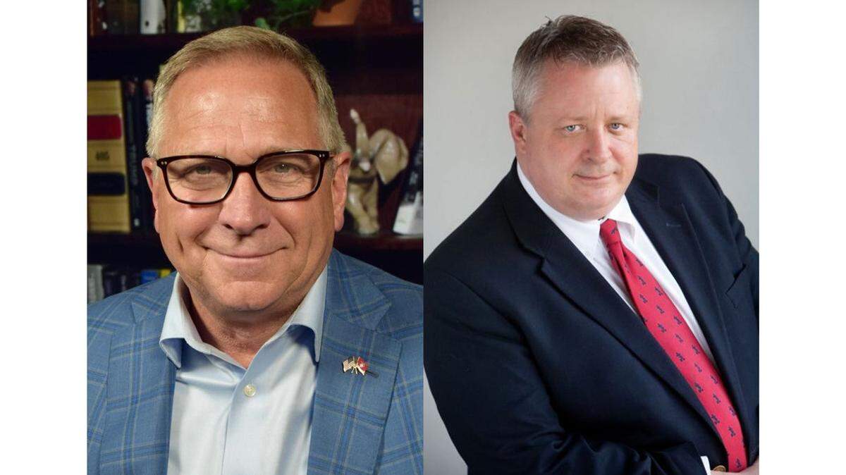 Mike Bost and Brian Roberts, candidates for the U.S. House of Representatives in Illinois’ 12th District.