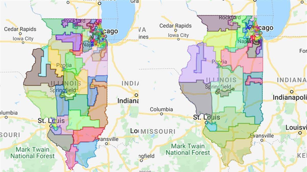 The Illinois House and Senate maps passed by the Illinois General Assembly in September.
