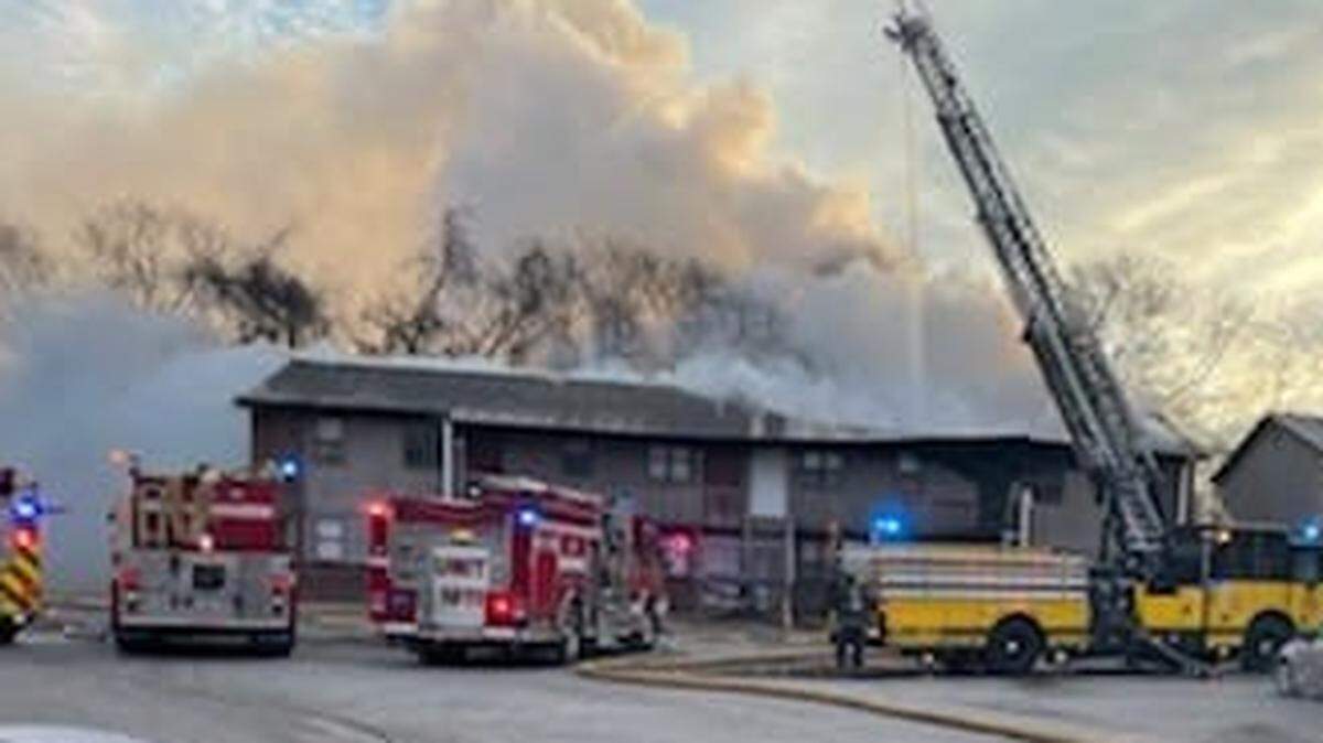 A fire at Cottonwood Park Apartments in Cahokia Heights on Saturday morning essentially destroyed an entire building with eight units, including five that were occupied.