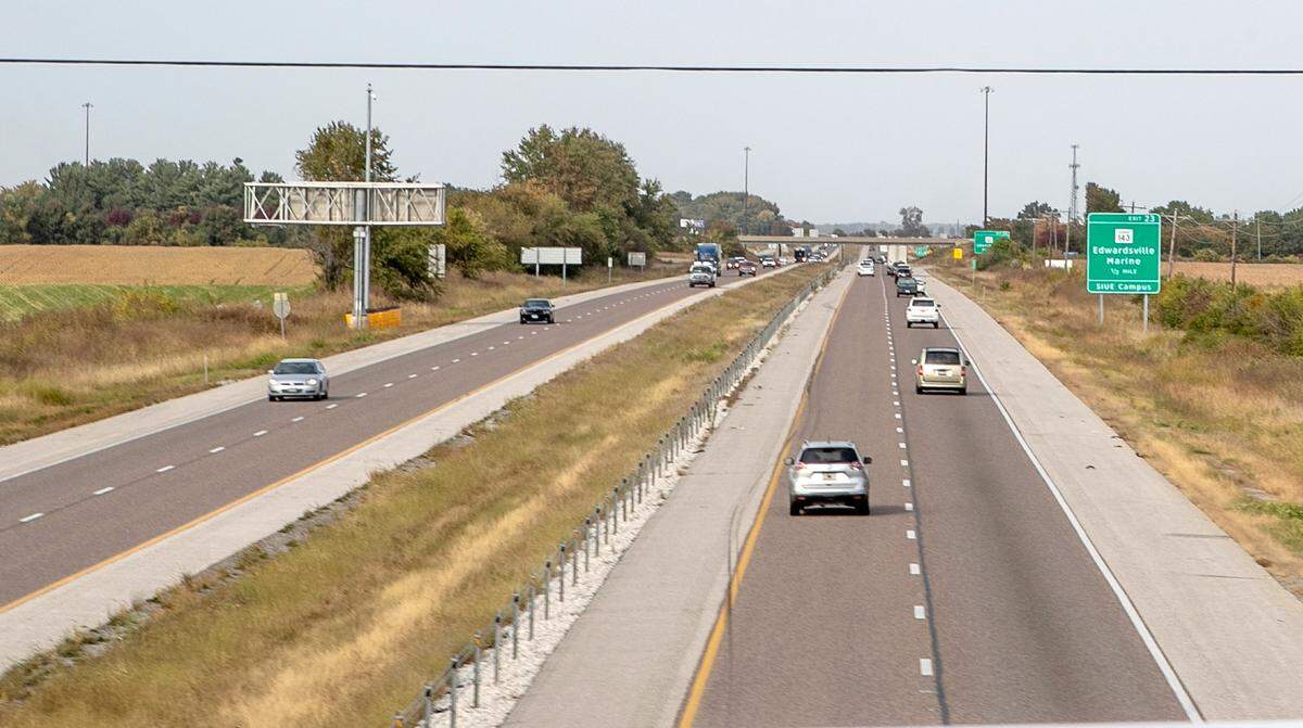 Traffic flows on Interstate 55 just south of the Illinois 143 exit through the heart of the I-55 Corridor District, which will increase the size of Edwardsville and Glen Carbon.