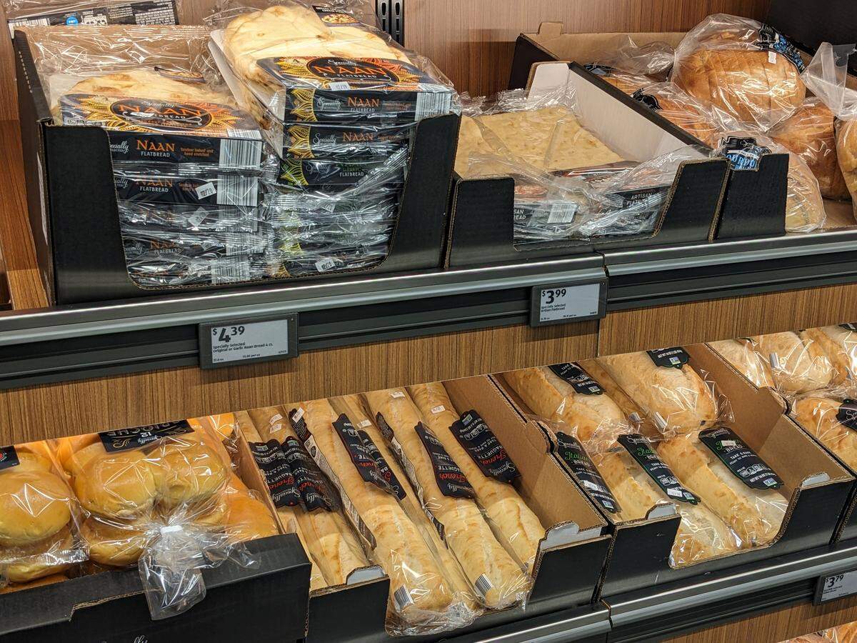 Part of the bread selection at Aldi in Belleville