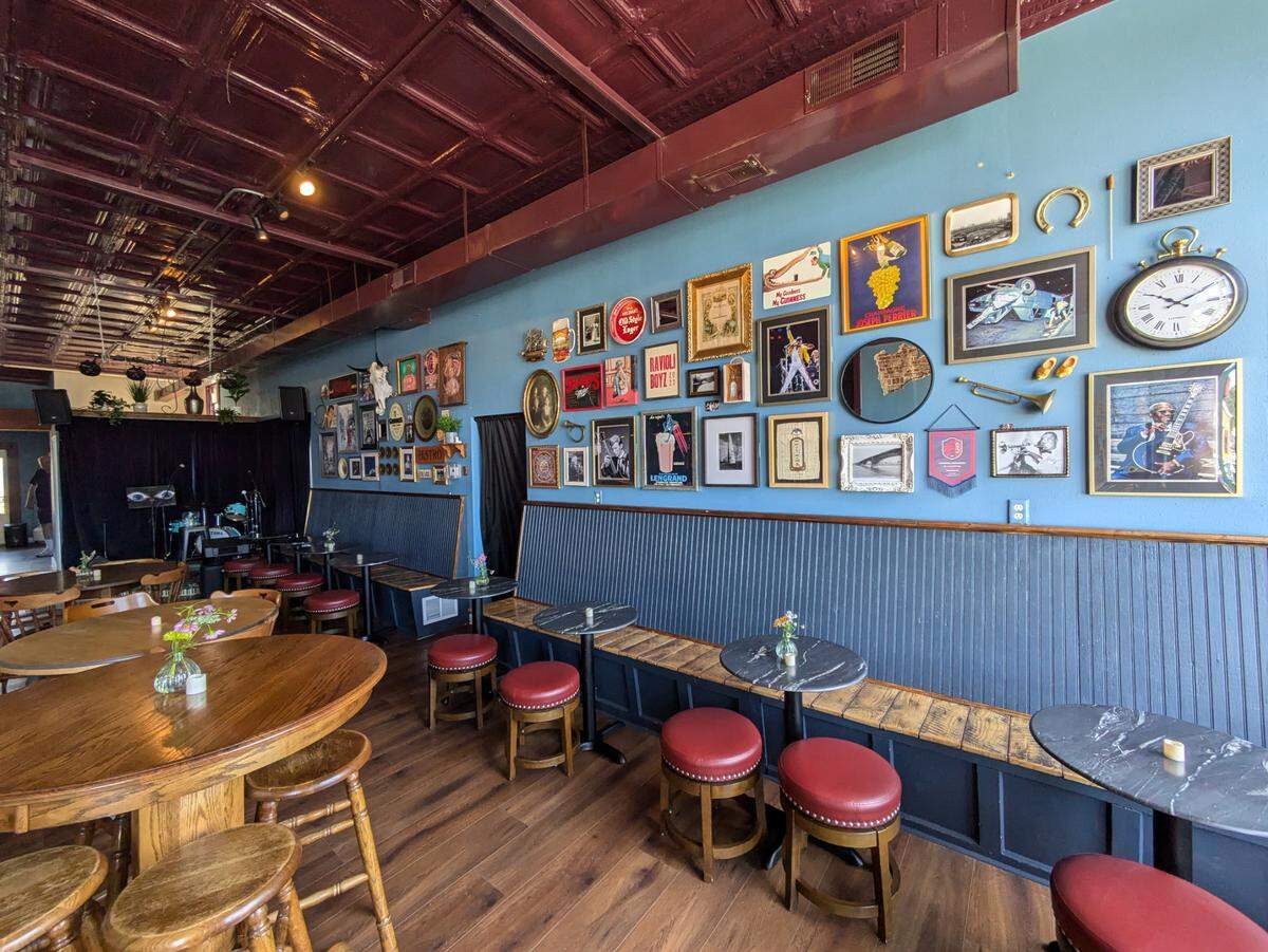 An overall look at the seating area and stage at The Upright in O’Fallon