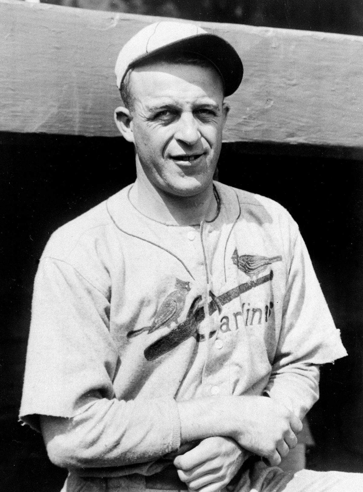 James L. “Sunny Jim” Bottomley, first baseman for the St. Louis Cardinals, is shown on Sept. 21, 1928. (AP Photo)