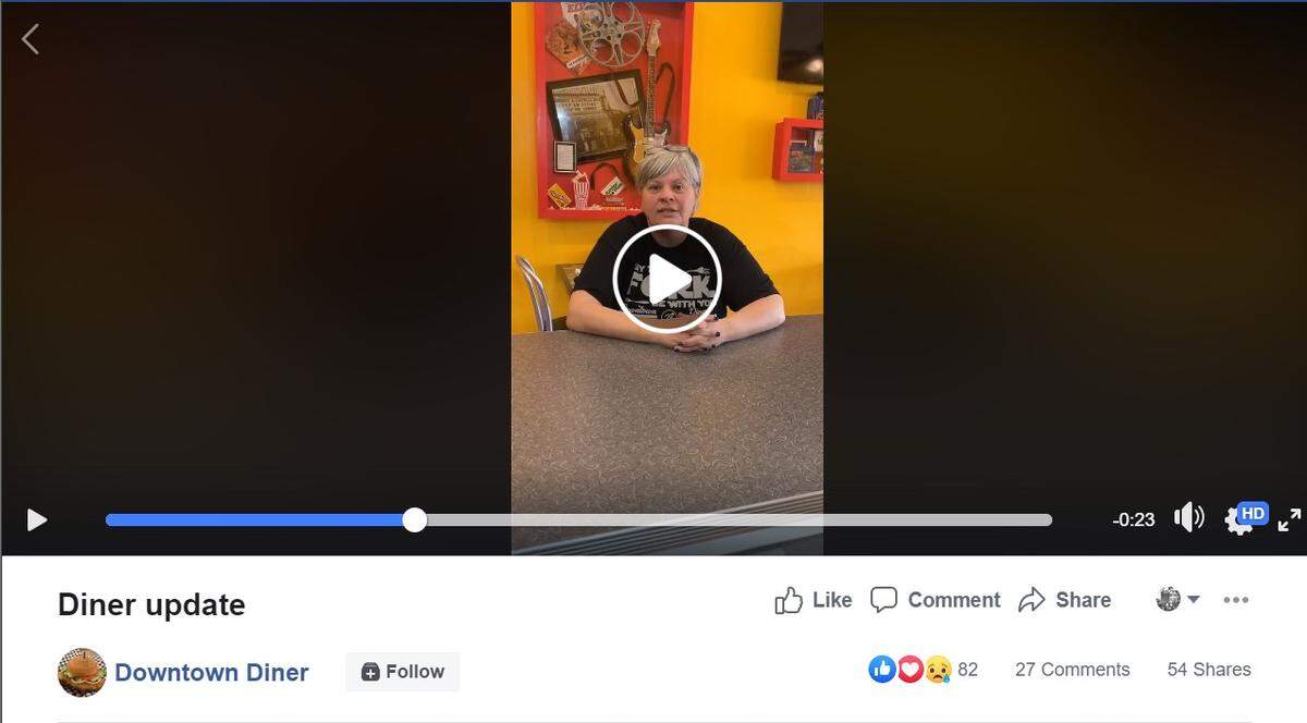 Brenda Whitaker, owner of two restaurants and one coffee shop in Granite City, announces to customers via Facebook that her Downtown Diner is closing on March 21.