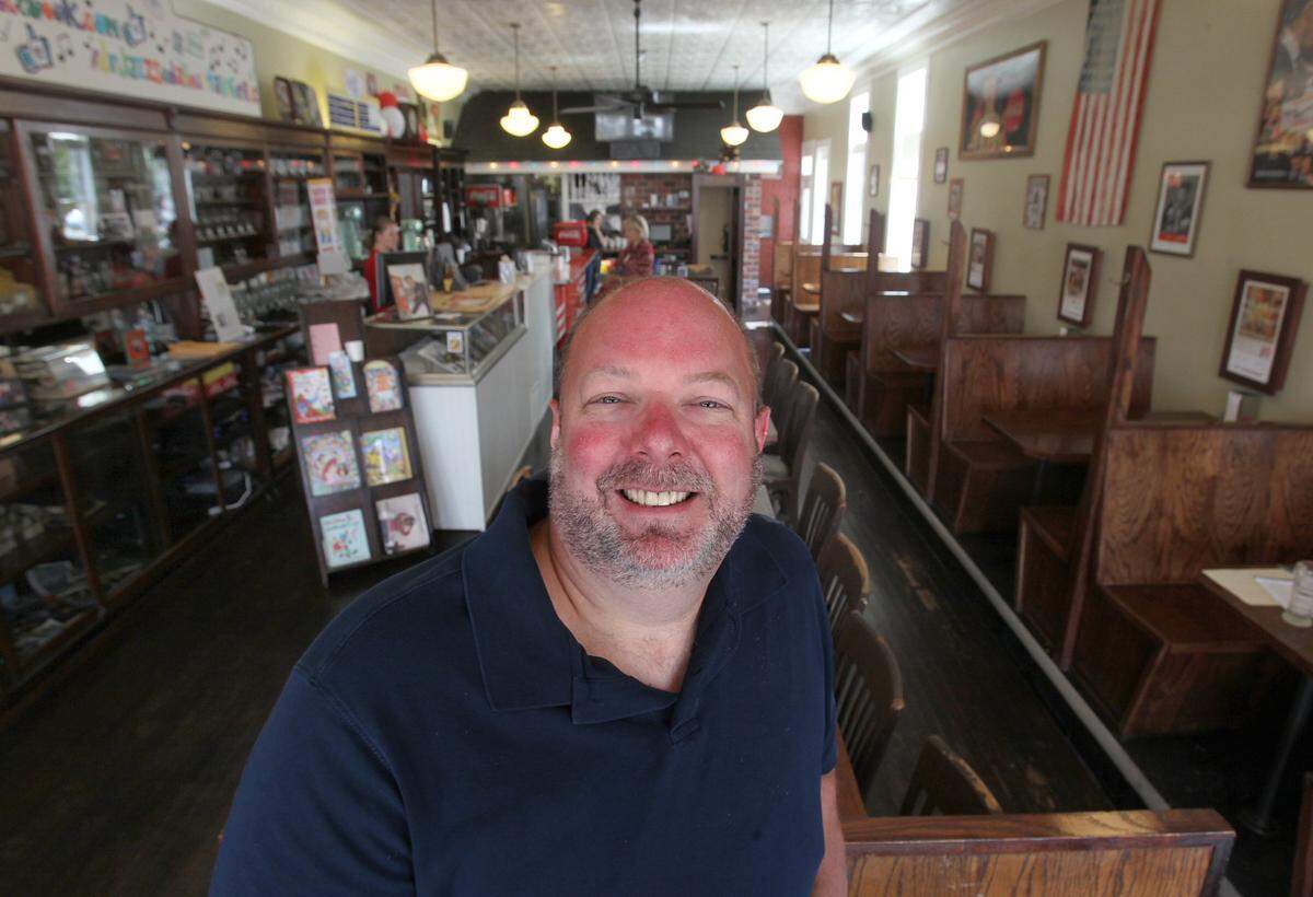 Paul Krumsieg, owner of the Dr. Jazz Soda Fountain & Grille in Lebanon, shown in a July 2014 file photo.