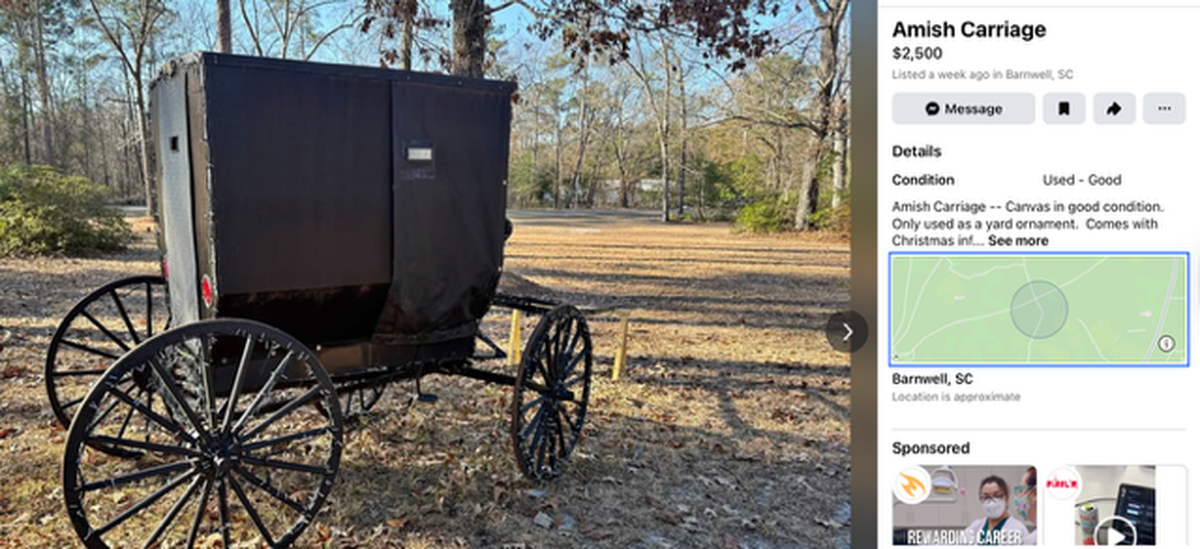 A used Amish Carriage 