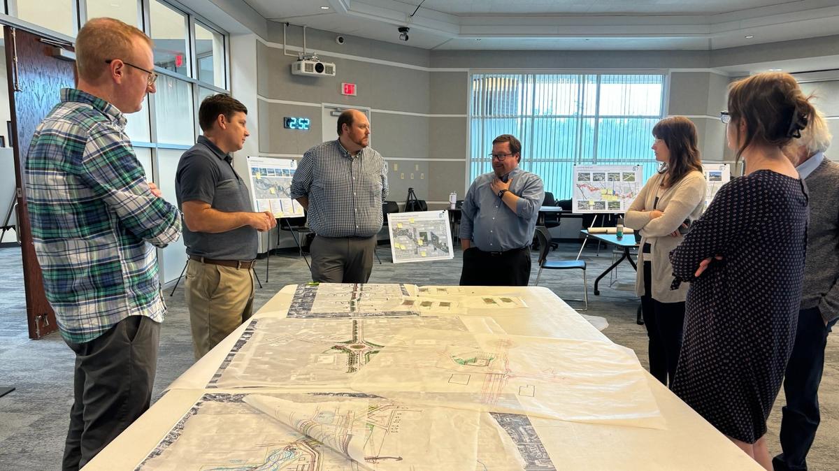 The “Highway 50 Group” discusses plans for the improvement project.