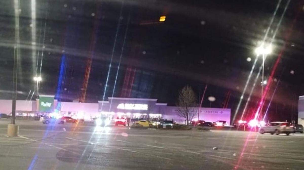 Fairview Heights Police Department posted this photo on its Facebook page Sunday to show the scene outside Sky Zone trampoline park on Saturday night, when officers responded to reports of a large fight.