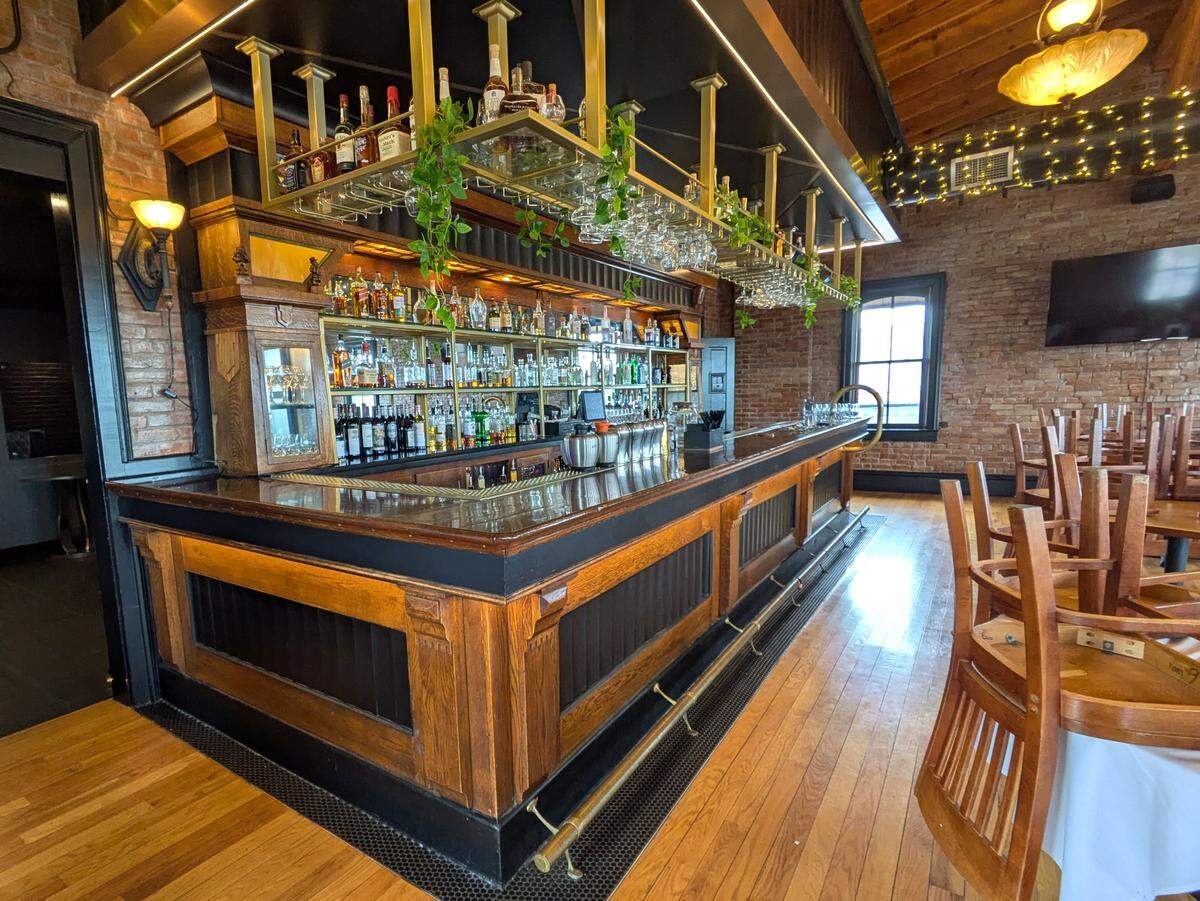The third-floor bar at Gallagher’s in Waterloo was the restaurant’s original bar from the first floor. It was moved as part of the building’s renovation in 2021-2023.