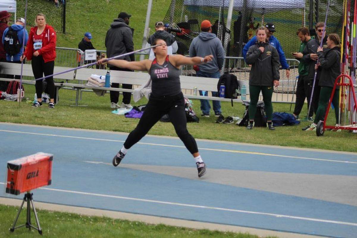 Highland graduate Taylor Kesner competes during a meet as a sophomore for the Illinois State track team. Kesner enjoyed an outstanding campaign and now will take her talents to the University of Wisconsin.