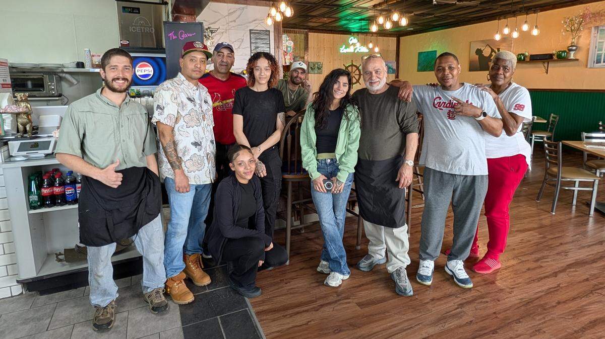 The staff at Gator's Louisiana Kitchen with manager Eddie Hamid (third from right)