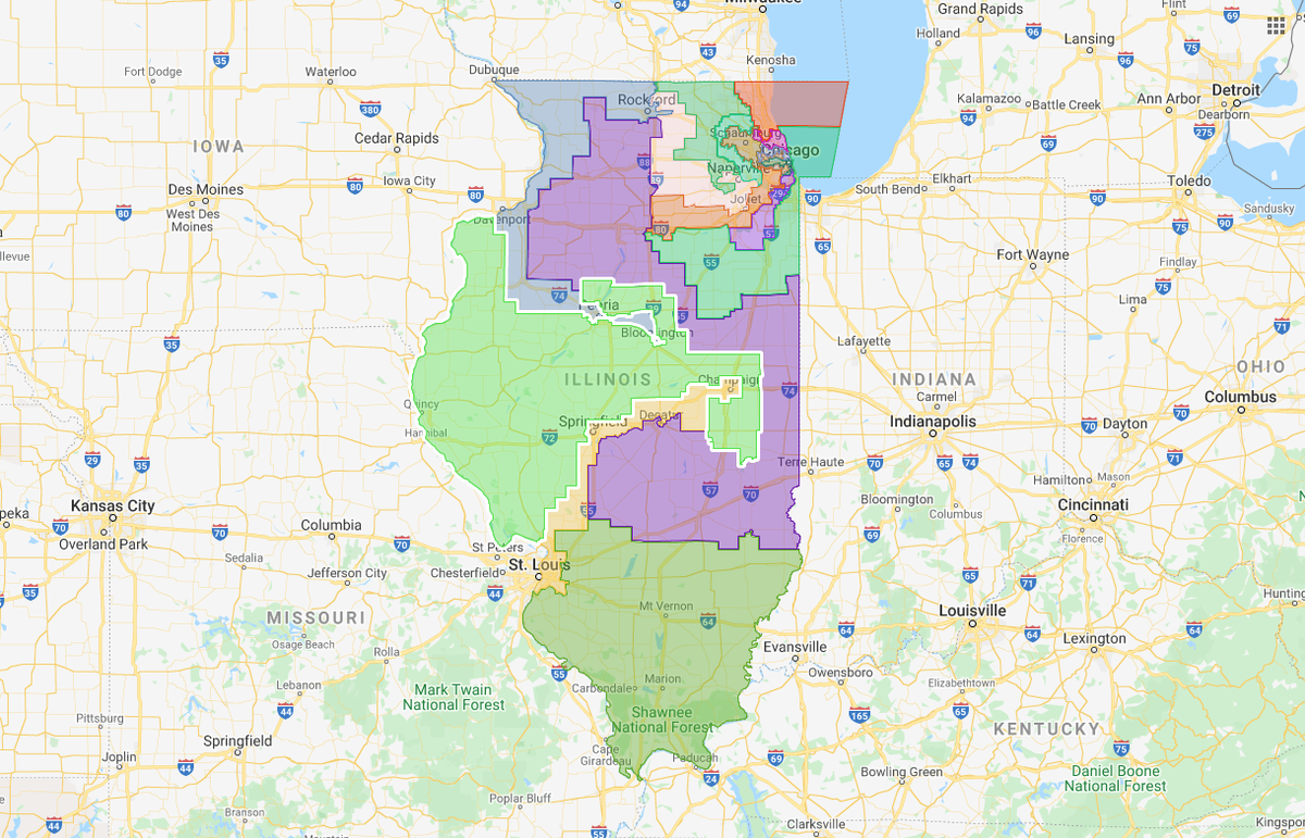 Illinois Democrats released a draft congressional map Friday. The map is subject to change during the fall veto session next week.
