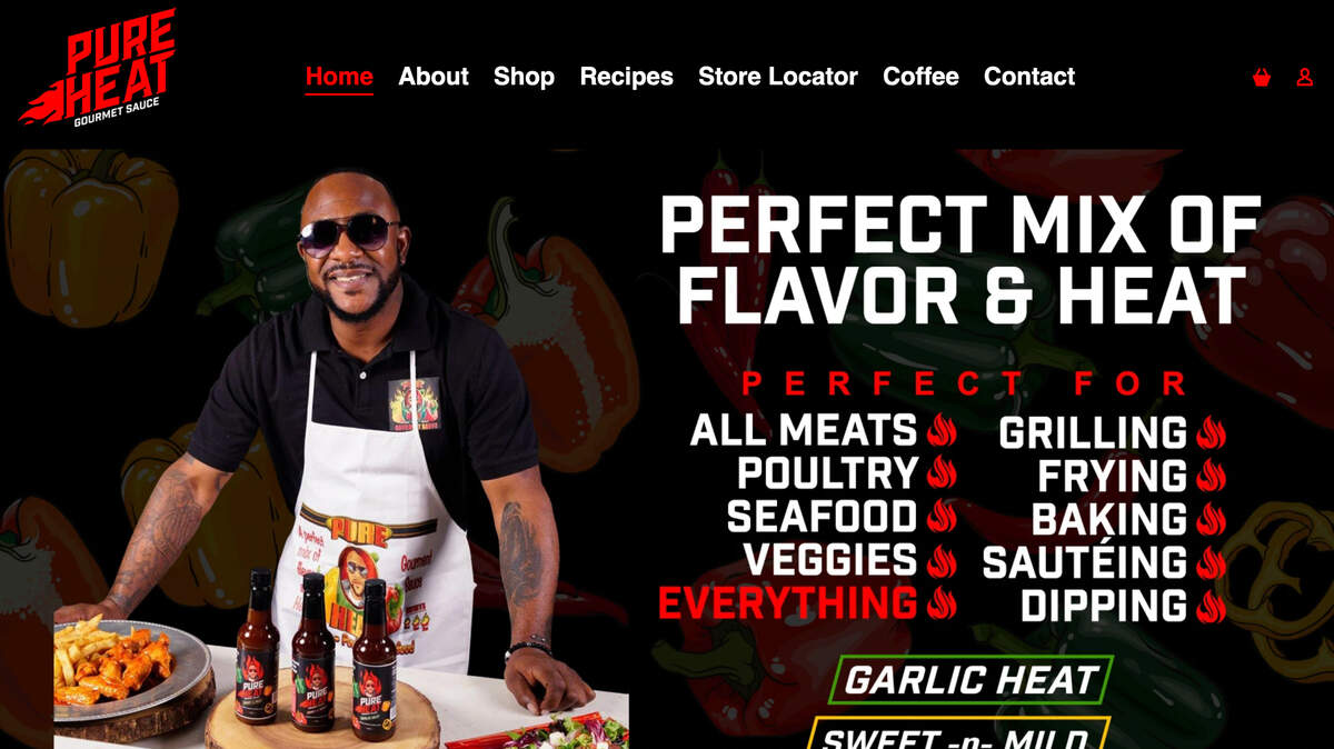 Reggie Smith’s Pure Heat Gourmet Sauce is on the shelves of 90 Schnucks stores and can be purchased through his website https://stlpureheat.com/