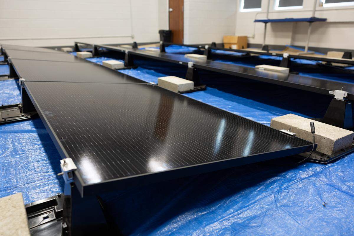 Solar panels in the classroom are fully functional and help teach students the fundamentals of their new careers.