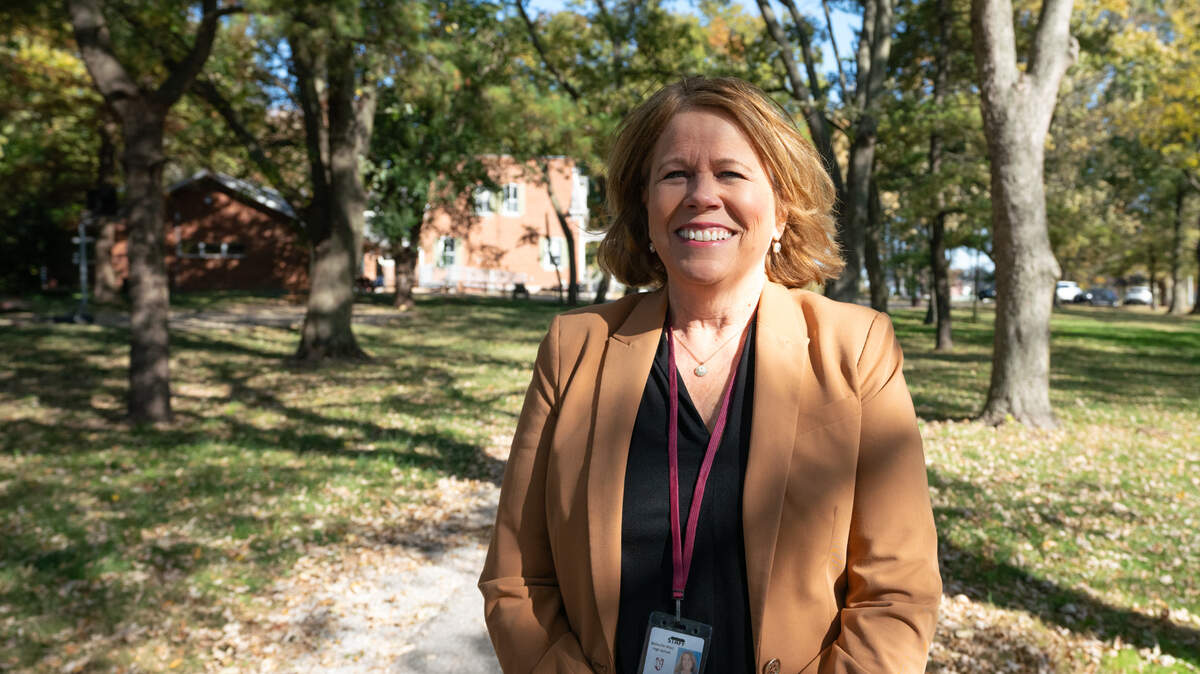 Belleville District 201 Assistant Superintendent for Student Services Melissa Taylor at the Bridges Connections campus in Belleville, Ill., on Oct. 23, 2023.