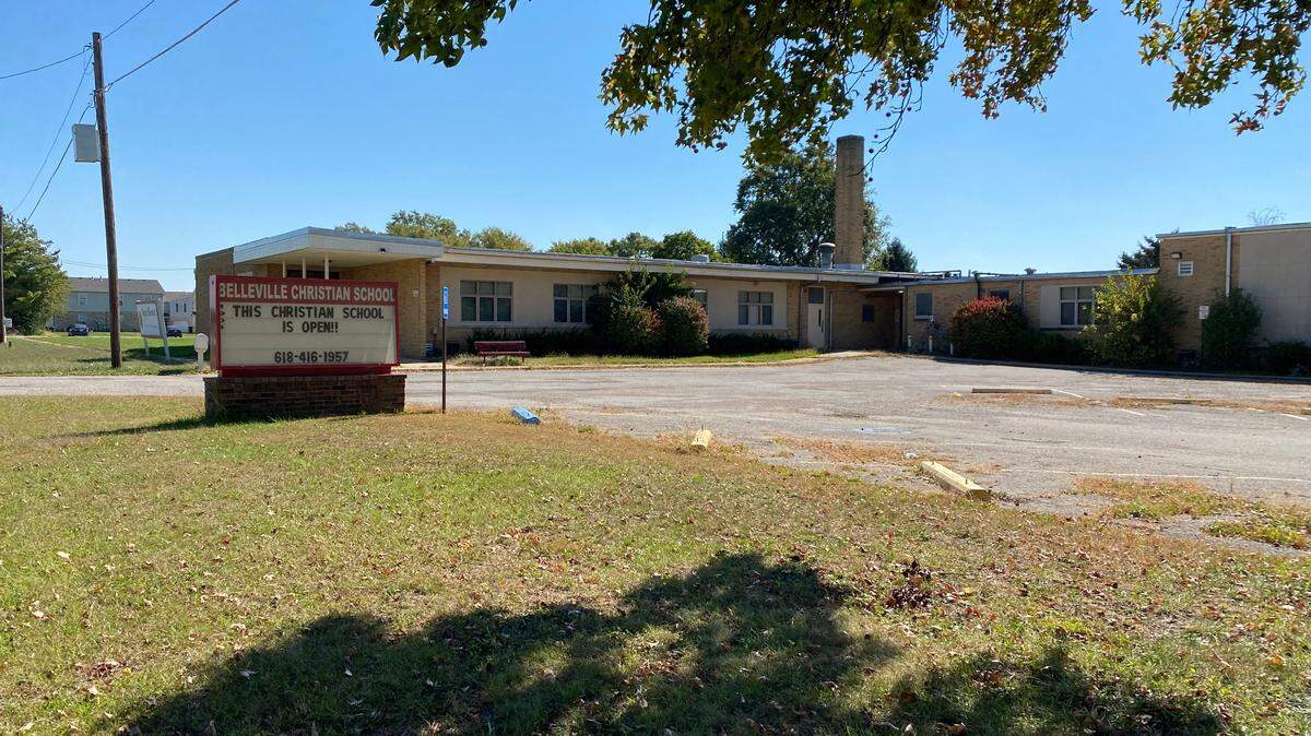 Outside of Belleville Christian School in Belleville, Ill., on Oct. 12, 2023.