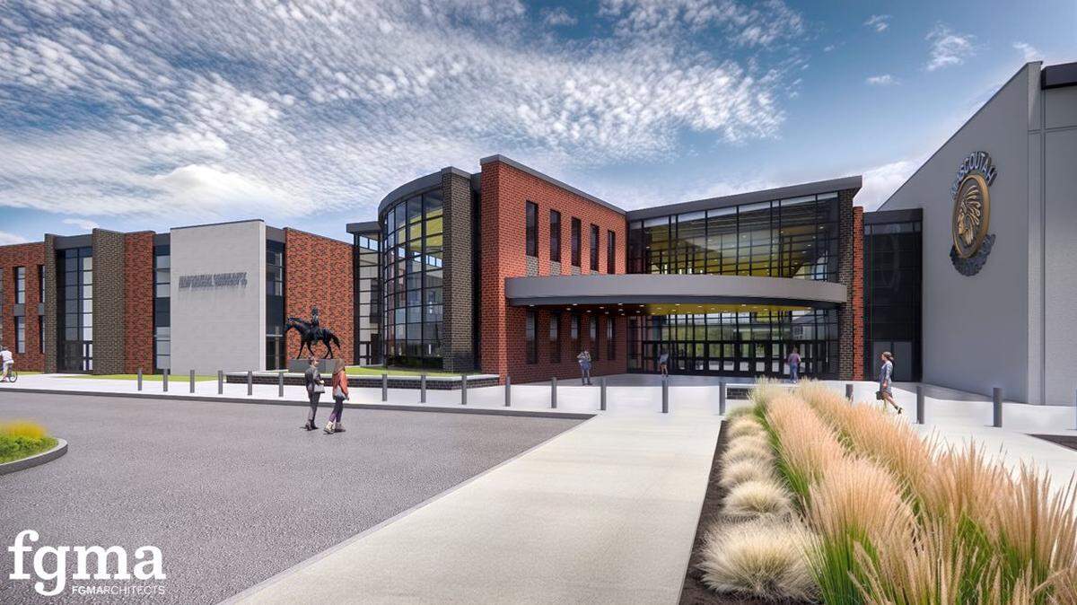 This rendering shows one of the planned additions to Mascoutah High School.