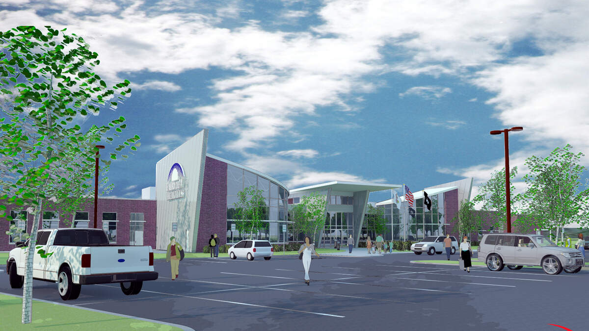 This artist rendering shows what the Fairview Heights recreation center will look like when it's completed next year. It was designed by EWR Architects, which recently was bought by Farnsworth Group.
