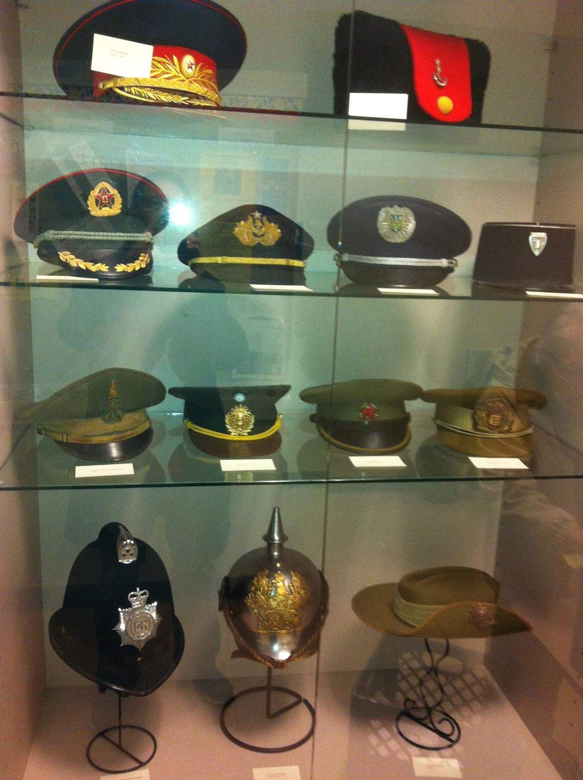 Lance Geiger, better known as “The History Guy,” has a collection of about 100 vintage hats, mostly military, as well as model ships, miniature cannons and other artifacts.