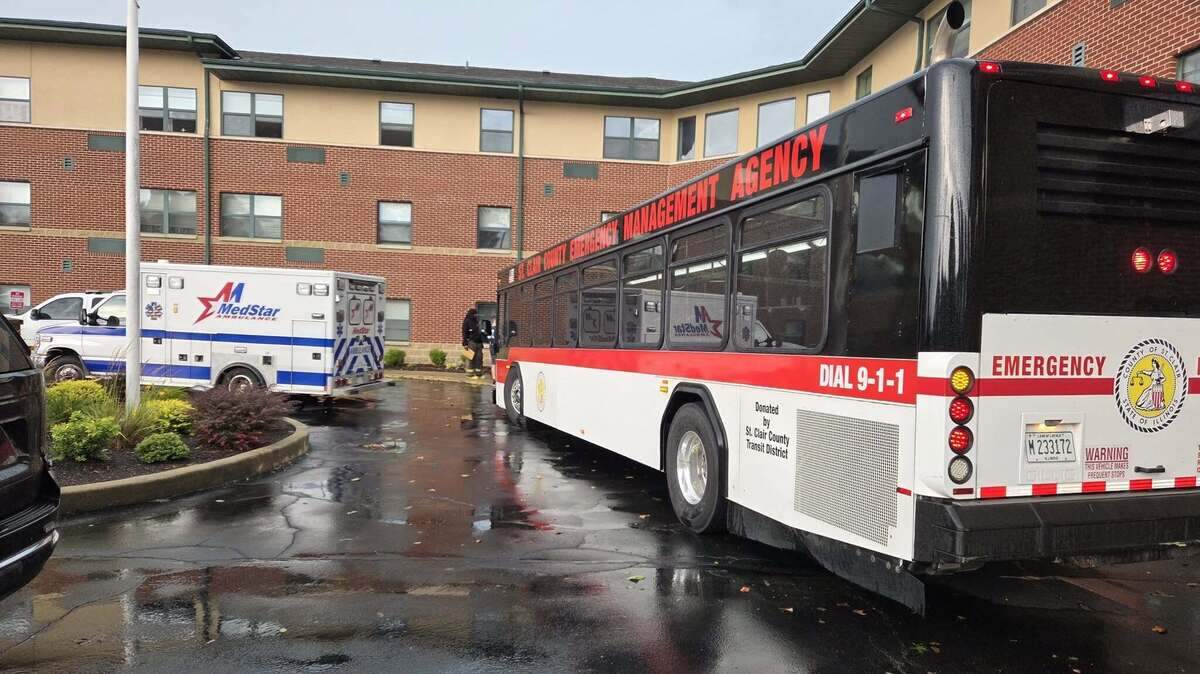 Emergency crews responded to the Touchette Elderly Apartments at 5880 Bond Ave. in Cahokia Heights to help relocate senior residents during a power outage July 4, 2026.
