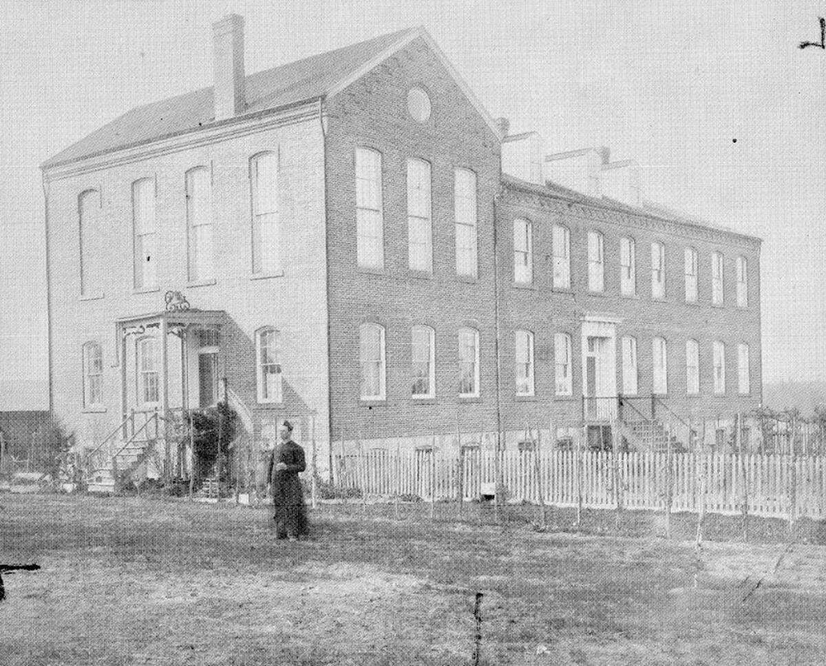 Sister Clementine Zerr and other nuns with the Adorers of the Blood of Christ bought the 1867 brick structure that housed St. Patrick’s College and later Sacred Heart College for their Ruma convent in 1876.