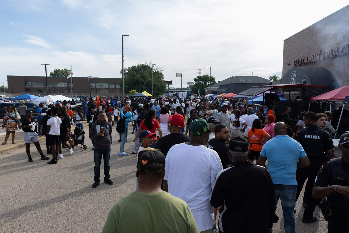A massive block party in downtown East St. Louis was attended by hundreds on June 18 following a parade from the East St. Louis Senior High School.