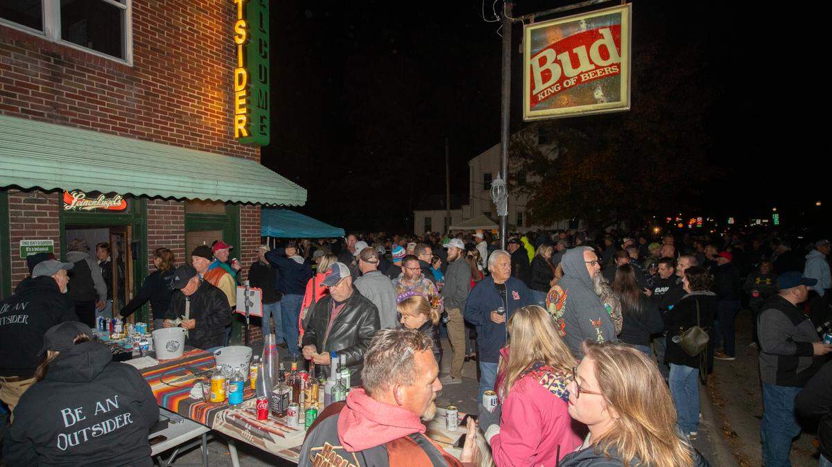 Gatherers at the Queen of Hearts lottery drawing at the Outside bar in Waterloo, Ill. on Nov. 14, 2023. No one claimed the prize, which was over $200,000, and the contest will continue this week.