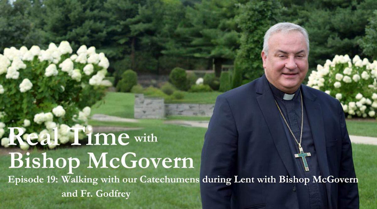 Michael McGovern, former bishop of the Catholic Diocese of Belleville, is shown in the opening frame of his YouTube series, “Real Time with Bishop McGovern.” He’s now the archbishop of Omaha.