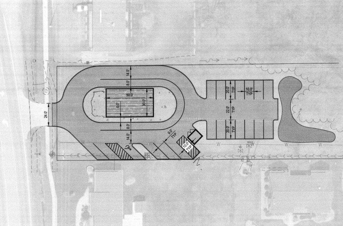 The site plan for the new Jimmy John's in Highland.