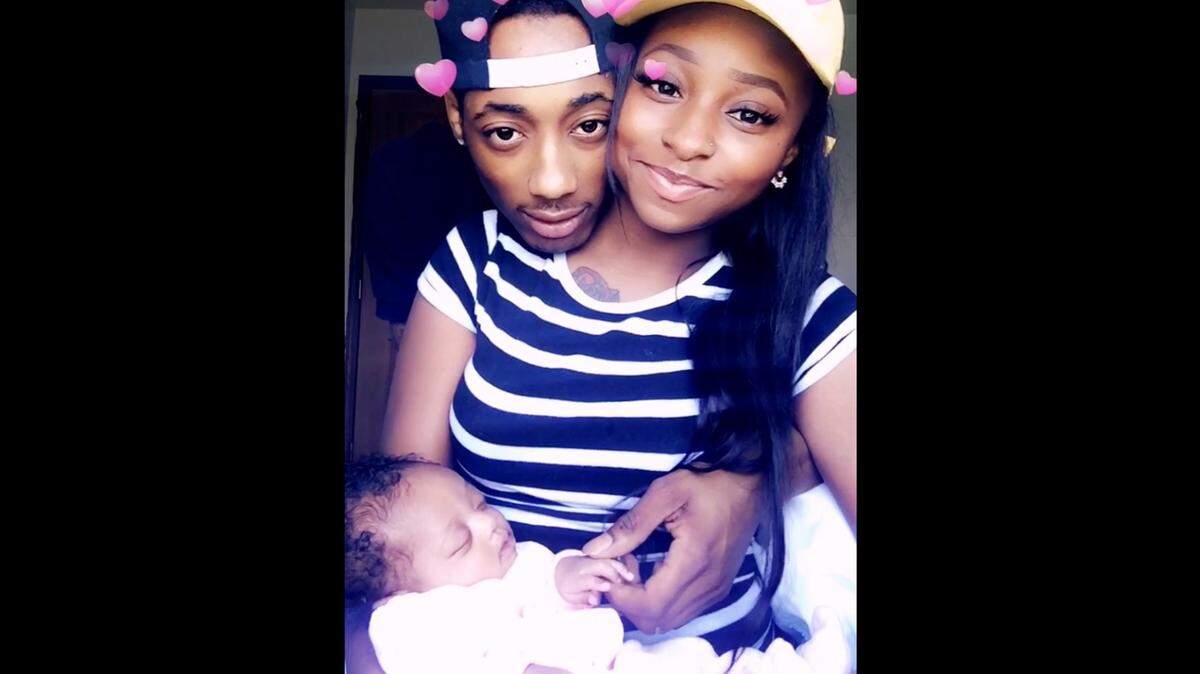Sanchez Rhodes, Monecia Hudson and their daughter, Ka’Nyla Rhodes.