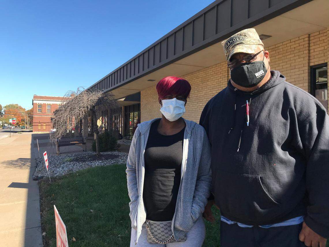 Kesha and Kenneth Douglas were among those who voted Tuesday at the Granite City Township building. “If you’re a registered voter, don’t sit at home,” he said. “Get out and cast your vote.”