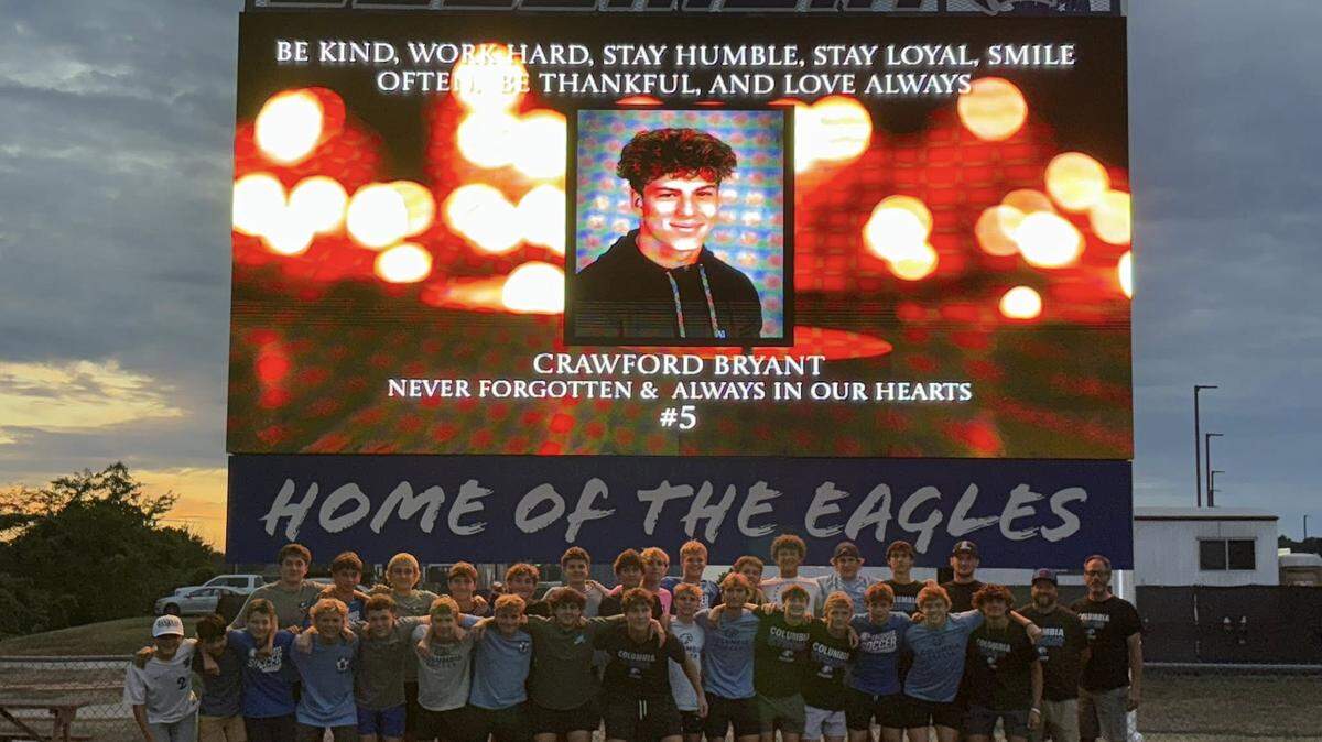 Crawford Bryant was honored on the Columbia High School field on Sept. 1, which was the one-year anniversary of his death.