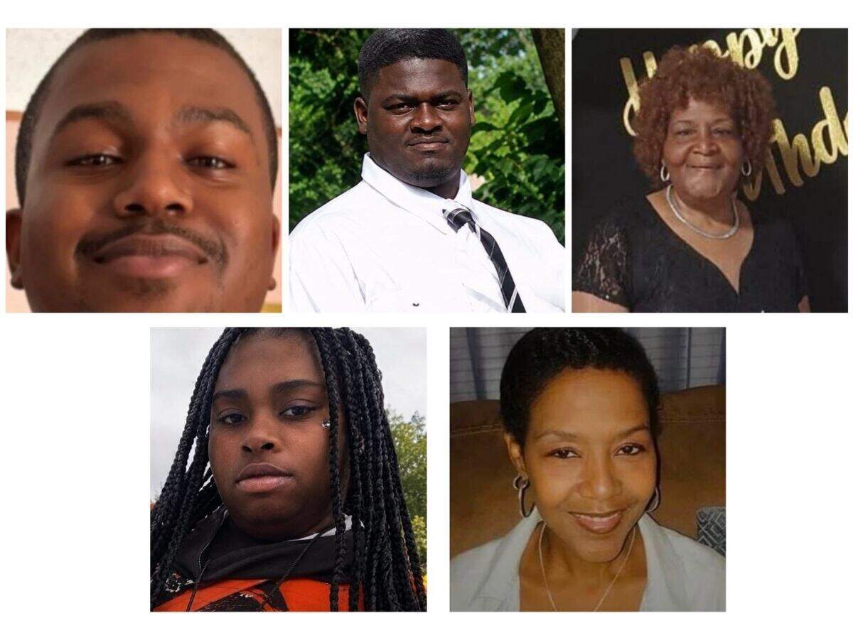 This composite photo shows the victims of those slain in the targeted mass shooting that occurred over the weekend in East St. Louis. Clockwise from top left are Devin May, Quentin Thompson, Patricia May, Cherie May and Shania Thompson.