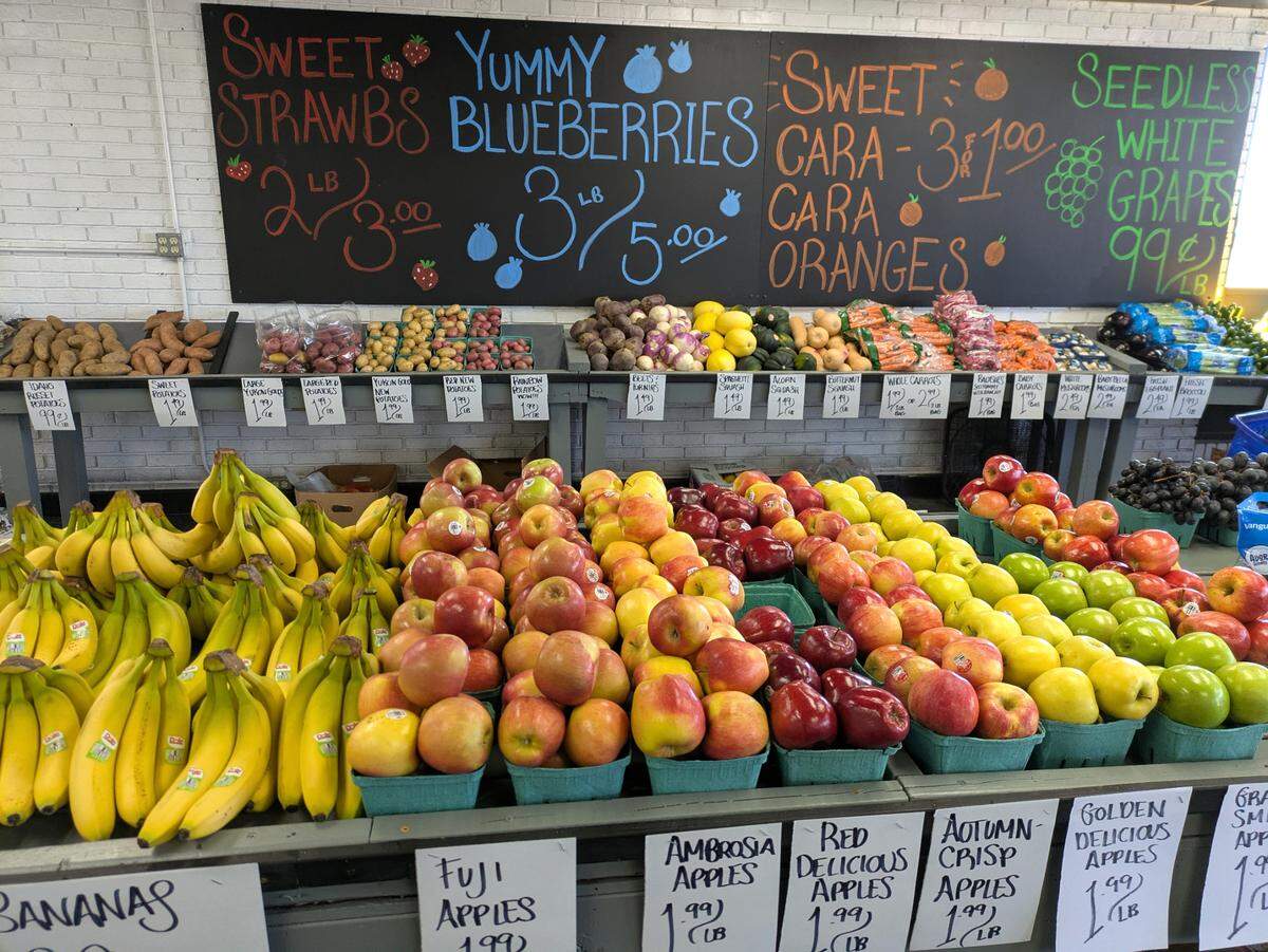 An overall look at the selection at Mike & Sarah’s Produce in Collinsville