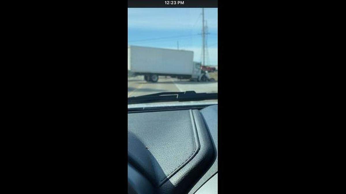 Shiloh resident Greg O’Neil took this photo of an accident scene on Monday afternoon just southwest of Millstadt. He was driving toward Columbia on Illinois 158.