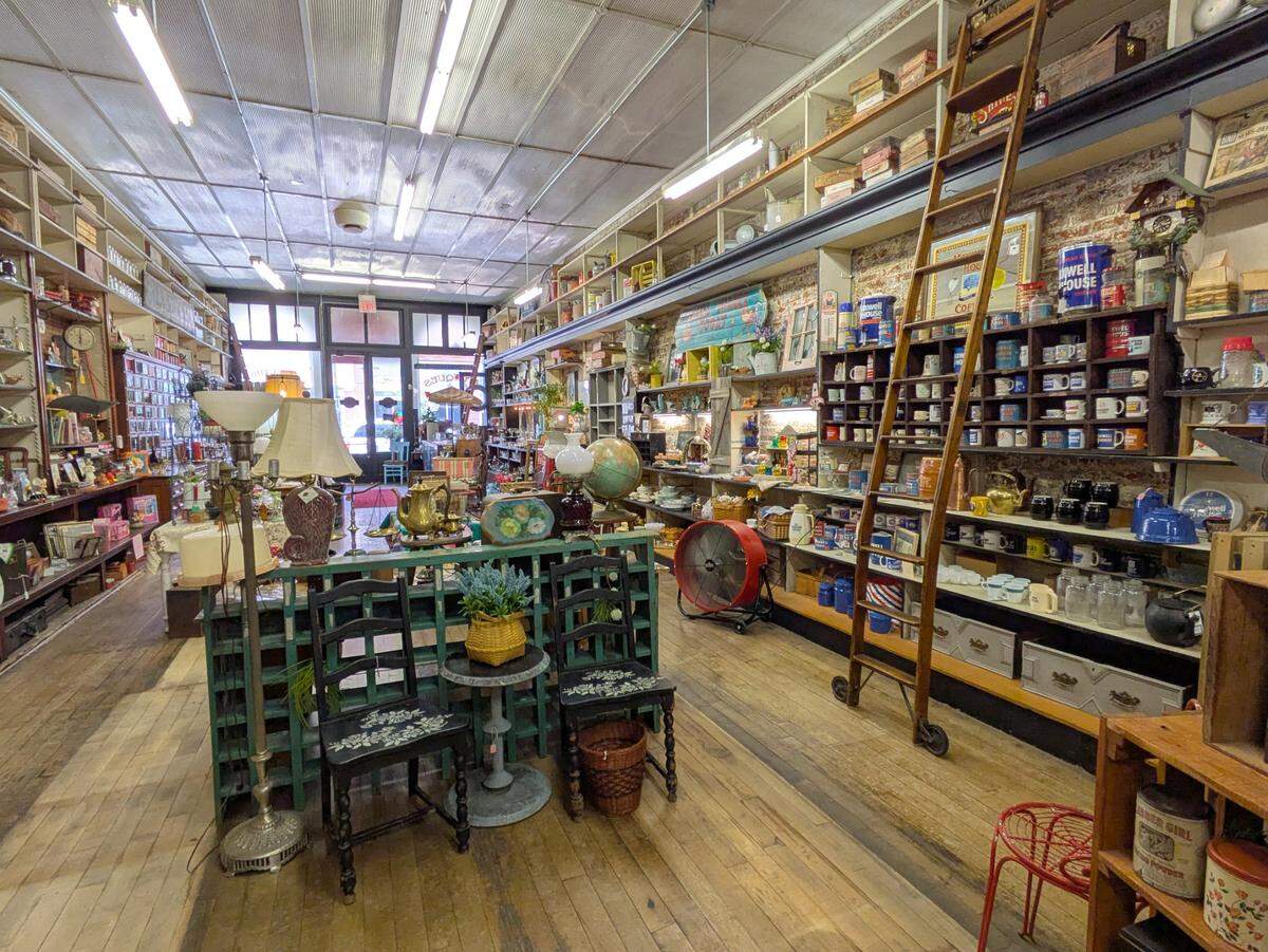 After the remodel, there is more space for customers to move around the various displays at Blanquart’s Rusty Gem Vintage Market in downtown Belleville.