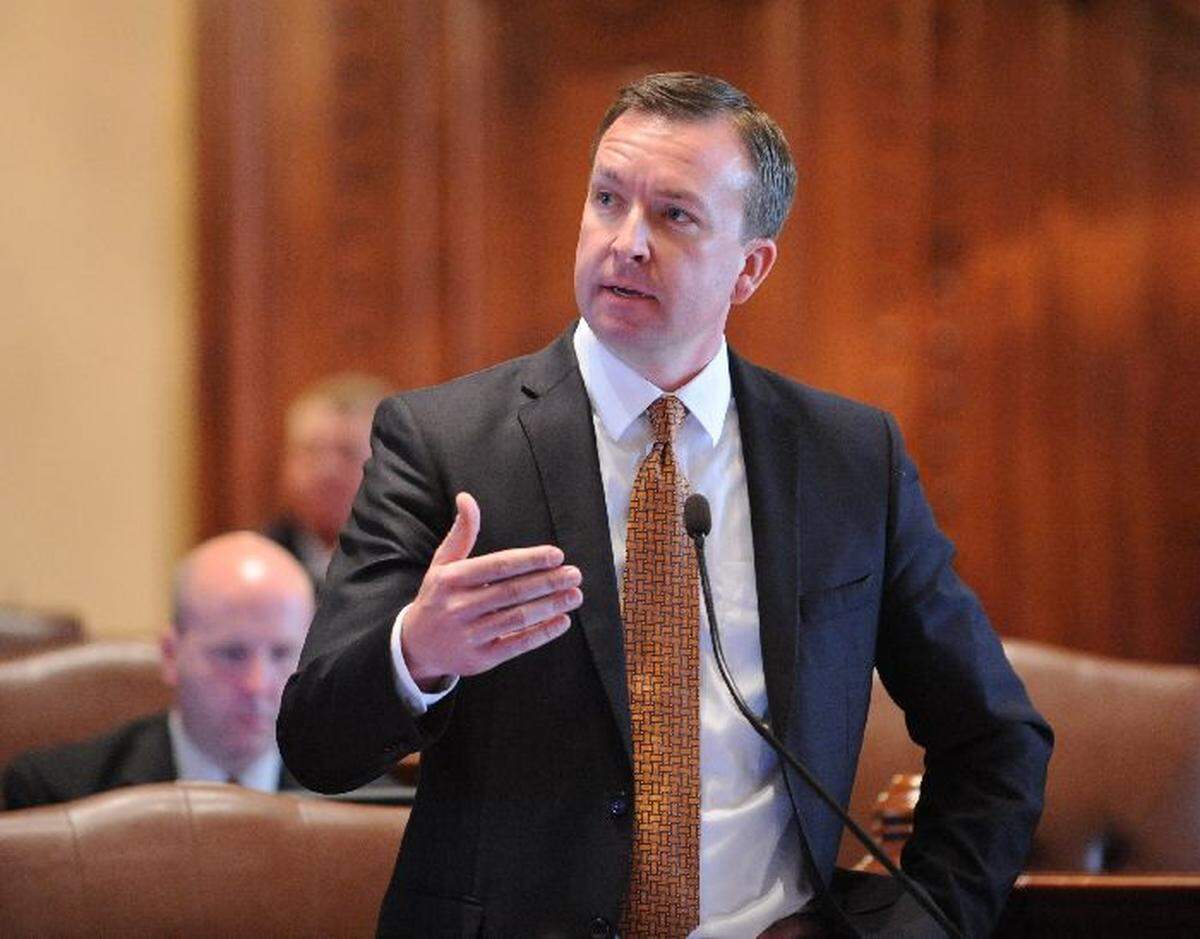 State Sen. Andy Manar, shown in this file photo in Senate chambers in Springfield, is sponsoring a bill that would increase the minimum annual salary for teachers in Illinois public schools to $40,000 by the 2023-24 school year.