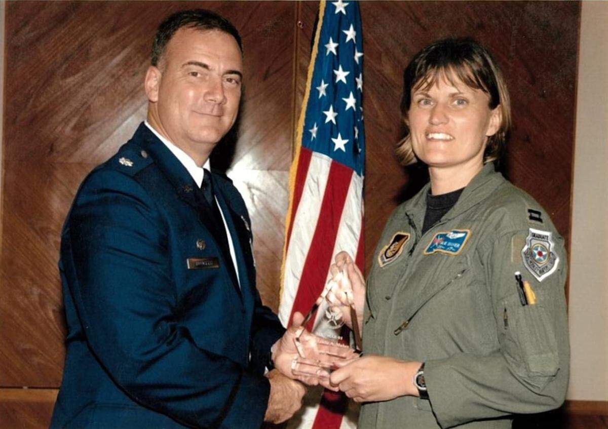Col. Leslie Maher was a captain when she received her first Company Grade Officer of the Quarter award at Kadena Air Base in Japan, where she served from 2003 to 2006.