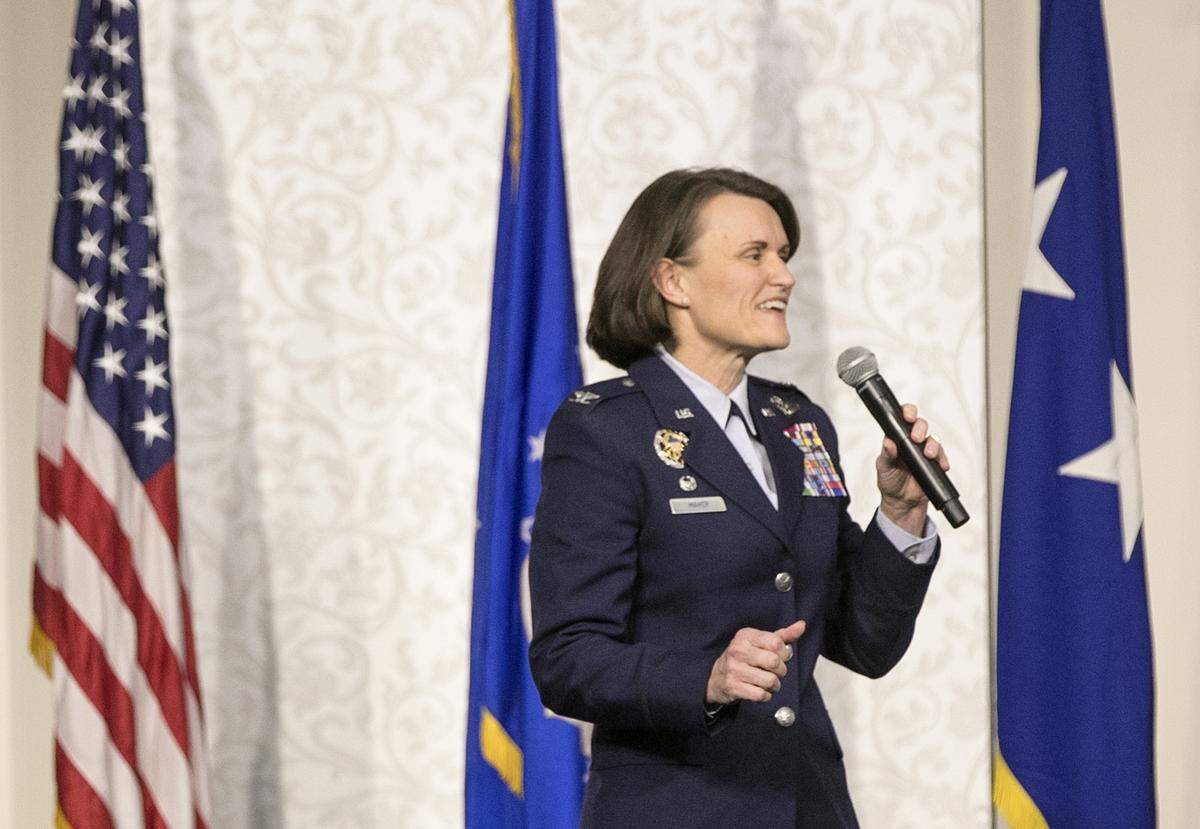 Commander Col. Leslie Maher assumed command of the 375th Air Mobility Wing on Tuesday.