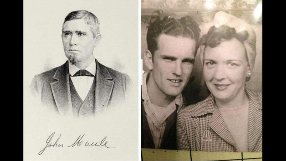 John Maule, left, built the home at 321 W. C St. in Belleville in 1878. The family of Ken and Eva Weissenbach later owned it for about 50 years, ending in 2002. Ken operated an automotive-repair shop on the property.