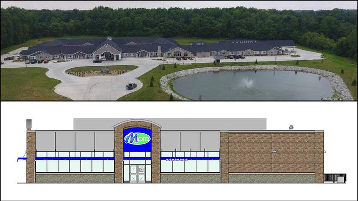 Developers of the proposed The Villas of Holly Brook assisted living and memory care center and of a Moto convenience store in Belleville are seeking tax breaks for their projects. The photo on top shows The Villas of Holly Brook in Brazil, Ind., and the assisted living center owners want to build a similar building off Frank Scott Parkway near Belleville West High School. The artist's rendering below shows the proposed Moto for the intersection of Illinois 161 and Fullerton Road.