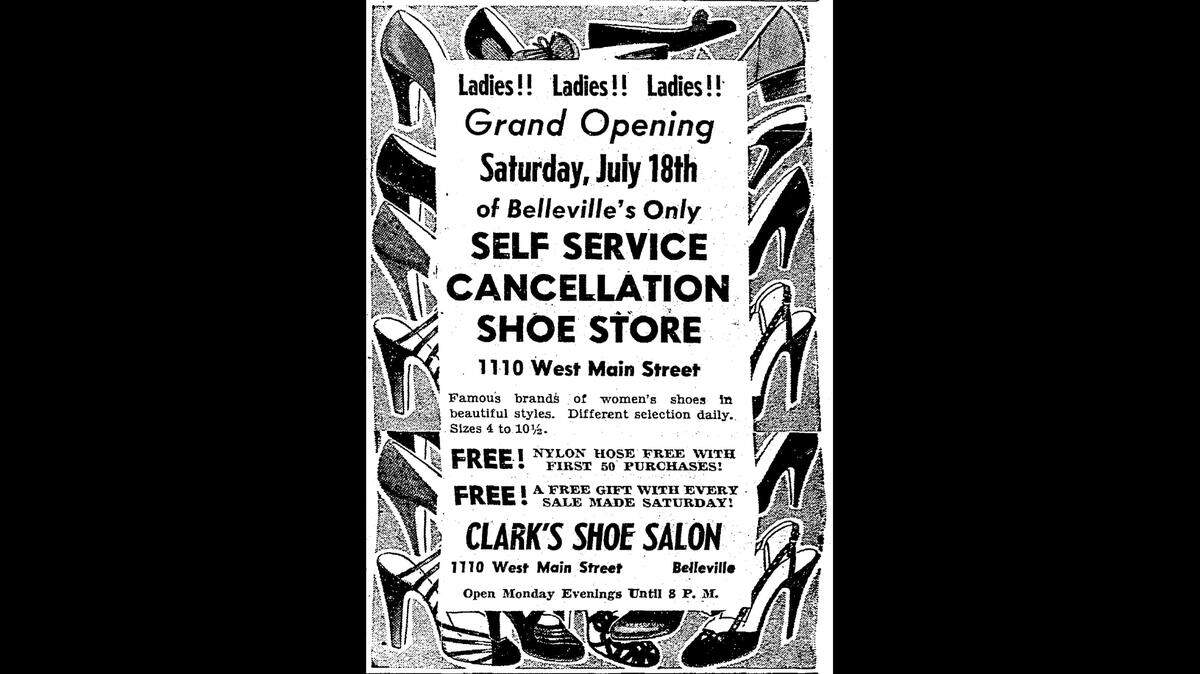 Display ad for Cancellation Shoe Store, July 16, 1953